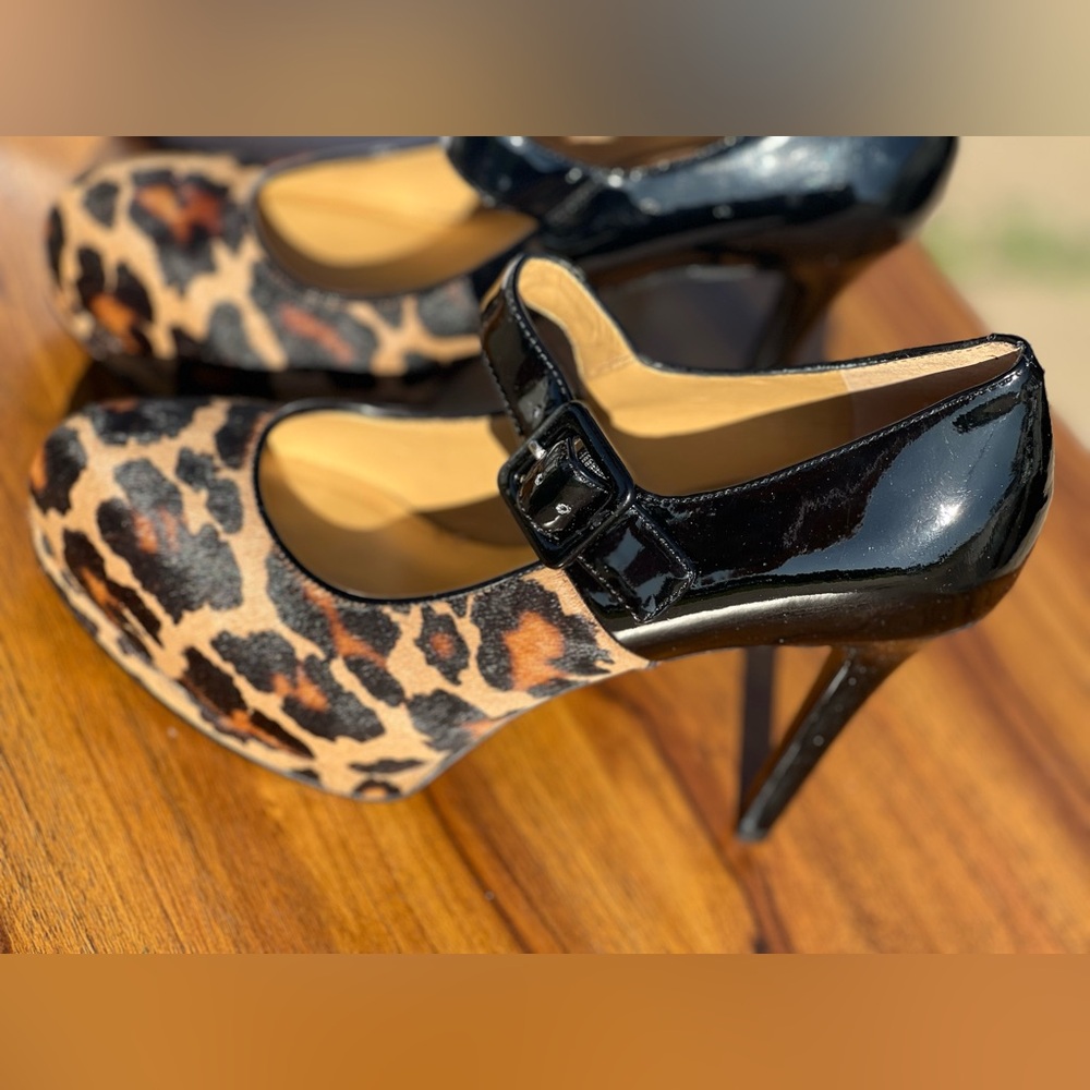 Leopard Print Mary Jane Heels Nine West